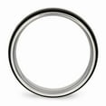thumbnail image 2 of Stainless Steel Polished Black IP Ridged Edged Ring Size: 11; for Adults and Teens; for Women and Men, 2 of 6