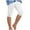 A-White2537, variant on XIAONU Solid Capri Leggings for Women Lace Stretch Fit Bottoms