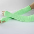 thumbnail image 4 of Dyfzdhu Women Winter Wrist Arm Warmer Solid Knitted Long Fingerless Gloves Mitten Yellow, 4 of 8