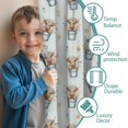 thumbnail image 3 of Blackout Kids Curtains,Blue Highland Cow Bucket Flower Pattern Childrens Insulated Curtains Set Of 2,Bedroom Essentials,Toddler Room Decor 42"x54", 3 of 5