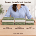 thumbnail image 3 of MEHOOM Small Wicker Storage Baskets with Lids, Set of 3 Handwoven Paper Rope Decorative Baskets with Washable Cotton Liners for Shelves and Tabletops, Green, 3 of 10