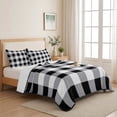 thumbnail image 5 of Twin XL Quilt Set 68''x98'', Vintage Farmhouse Lightweight Summer Bedspread Coverlet Set with 2 Pillow Shams, Black and White Checkered Breathable All Season Quilt Bedding for Dorm/Guest Room, 5 of 9