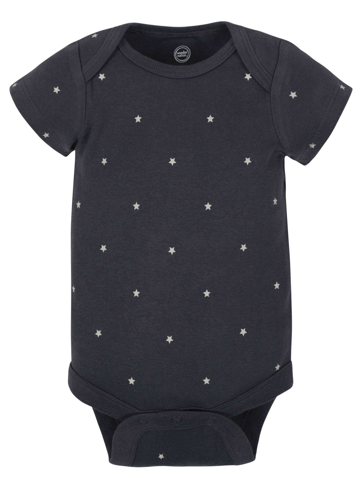 Wonder Nation Baby Girls Short Sleeve Bodysuits, 6-Pack (Newborn- 24M)