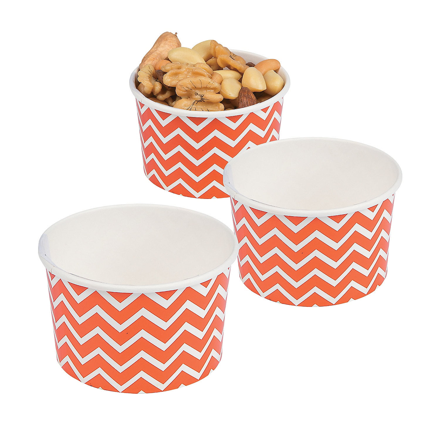 Orange Chevron Snack Bowls Party Supplies 12 Pieces