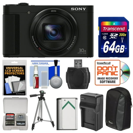 Sony Cyber-Shot DSC-HX90V Wi-Fi GPS Digital Camera with 64GB Card + Battery + Charger + Case + Tripod + Kit