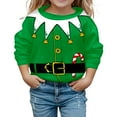 thumbnail image 2 of Girls Sweatshirt Girls Graphic Print Crew Neck Hoodless Sweatshirt Long Sleeve Pullover Green 6-7 Years, 2 of 5
