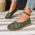 thumbnail image 5 of HTHLVMD Women Breathable Slip-On Shoes, Soft Suede Comfort Shoes, Laser Cut Ballet Flats, Slip-On Walking Shoes, Cut-Out Suede Flats, Womens Loafers & Slip-Ons, Green 7.5, 5 of 6