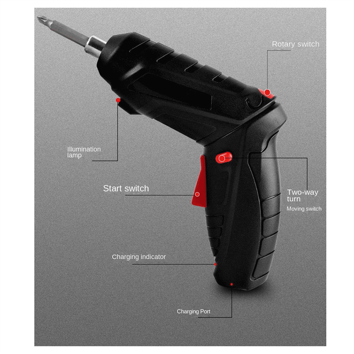 Household Electric Screwdriver Rechargeable Cordless Impact Drill Mini Set