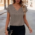 thumbnail image 2 of XYAIXT Short Sleeve T-shirt for Women Fashionable Print V Neck Ladies Blouse Summer Tops Casual Loose, 2 of 6