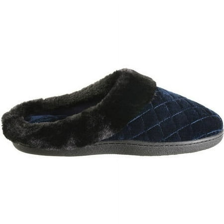 Isotoner Women’s Waffle Knit Helena Thong Slipper, Black, Small/(6.5-7)