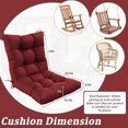 thumbnail image 2 of Snubbull Swing Cushions Set of 2, 42" × 21" × 5" Waterproof Rocking Chair Cushions with Ties for Outdoor Indoor Single Seat Cushions, Burgundy, 2 of 7