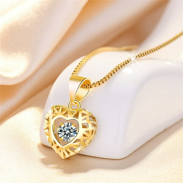 Collar para mujer, joyería para mujer, collar giratorio hueco con circonita cúbica, colgante para mujer, regalo maravilloso.