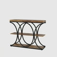 thumbnail image 2 of GloryStar 39" Behind-Couch Console Table, Farmhouse Wood 4-Tier Entryway Table with Decorative Metal Geometric Frame for Hallway Storage, 2 of 8