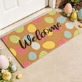 thumbnail image 4 of YingYouFu Easter Welcome Mat Outdoor, Rabbit Egg Coir Doormat for Front Entryway, Absorbent Non Slip Rug with Rubber Backing for Spring Porch Decoration, 4 of 6