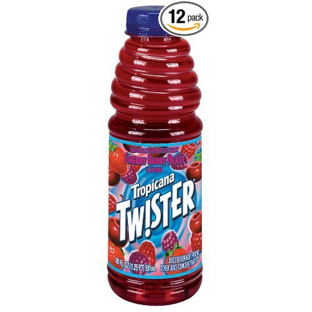 12 PACKS Tropicana Twister Cherry Berry Punch Juice, 20Ounce Bottles