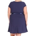 thumbnail image 3 of Women's Plus Size Casual Flared A Line Swing Dresses Short Sleeve With Belt Trim, 3 of 6