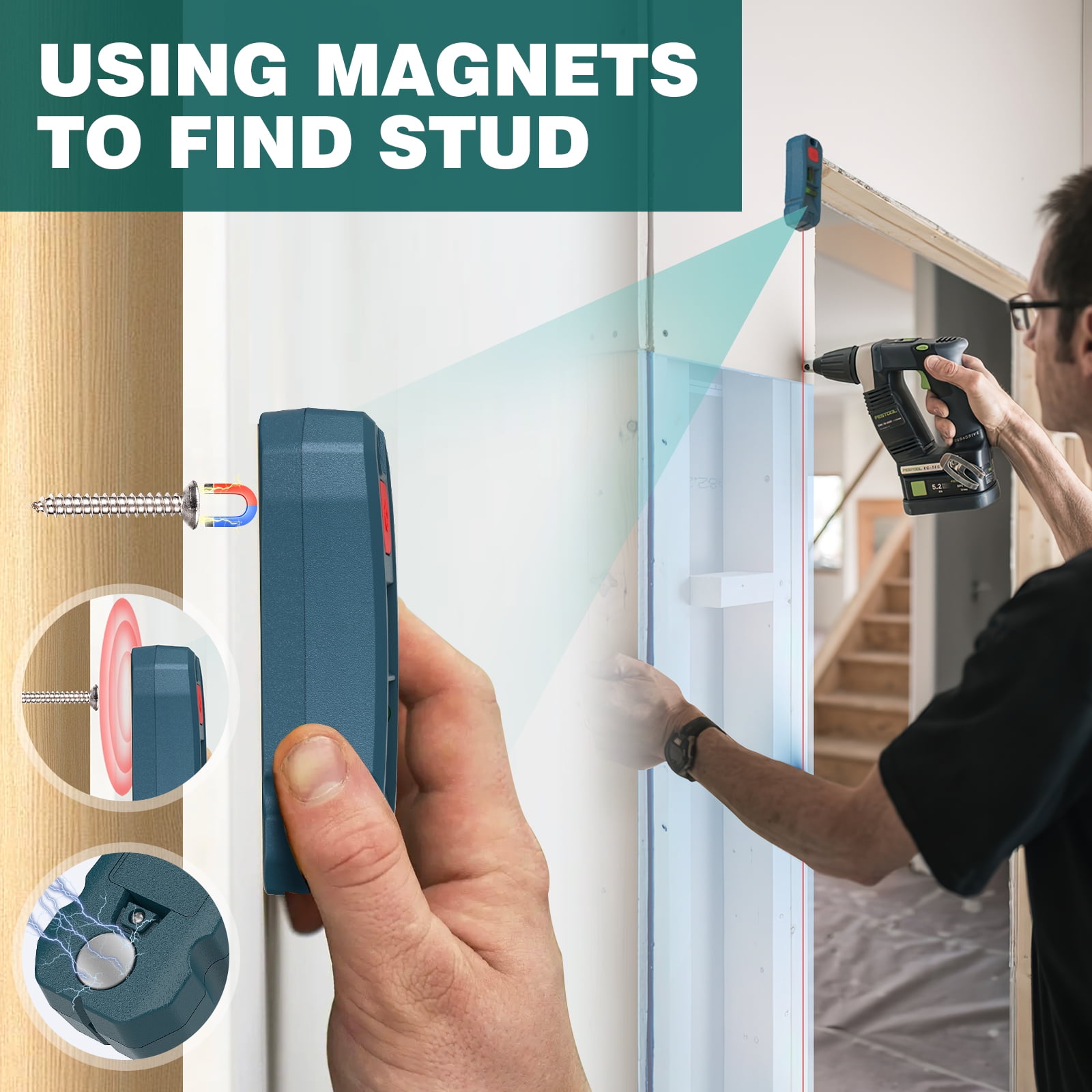 Level Laser Tool | Hanging Pictures and Home Renovations,Horizontal & Vertical Bubble of No Drilling& Hands-Free