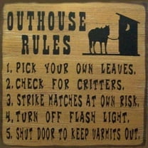 Vintage Tin Sign Outhouse Rules Metal Poster Retro Art Wall Decoration for Home Club Cabin Garage Store Bar Cafe Farm 12" X 12"