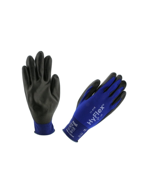 Ansell 11-618-11 HyFlex Nylon Multi-Purpose Gloves, Size 11, Blue, 12 Pairs
