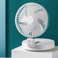 thumbnail image 3 of Kearding Cabezal de ventilador de que sacude 8.5W DC 2A / 5V Velocidad del viento Enfriador de aire silencioso Suministro de oficina Ventiladores de Accesorios para electrodomésticos 4000mA Blanco Kearding HA062685-01B, 3 of 6