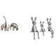 thumbnail image 1 of Figuras de cerámica de familia de elefantes y conejos, esculturas de animales, adornos coleccionables para el hogar, estanterías, escritorios, ,, 1 of 8