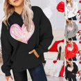 thumbnail image 2 of YUEHUA Valentine's Day Hoodies for Teen Girls Kids Boys Cute Sweatshirt Oversized Long Sleeve Pullover Tops Trendy Preppy Clothes, Size 7-8 Years, 2 of 5