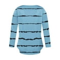 thumbnail image 4 of Giftesty Womens Shirts Women Daily Striped Printed V-Neck Pullover Long Sleeved Casual Button Up Top, 4 of 5