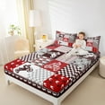 thumbnail image 4 of jejeloiu Dirt Bike Bed Sheets,Outdoor Extreme Sport King Sheets,Red Geometric Checkered Sheet Set Teens,Ultra Soft Home Decor,4-Piece, 4 of 7