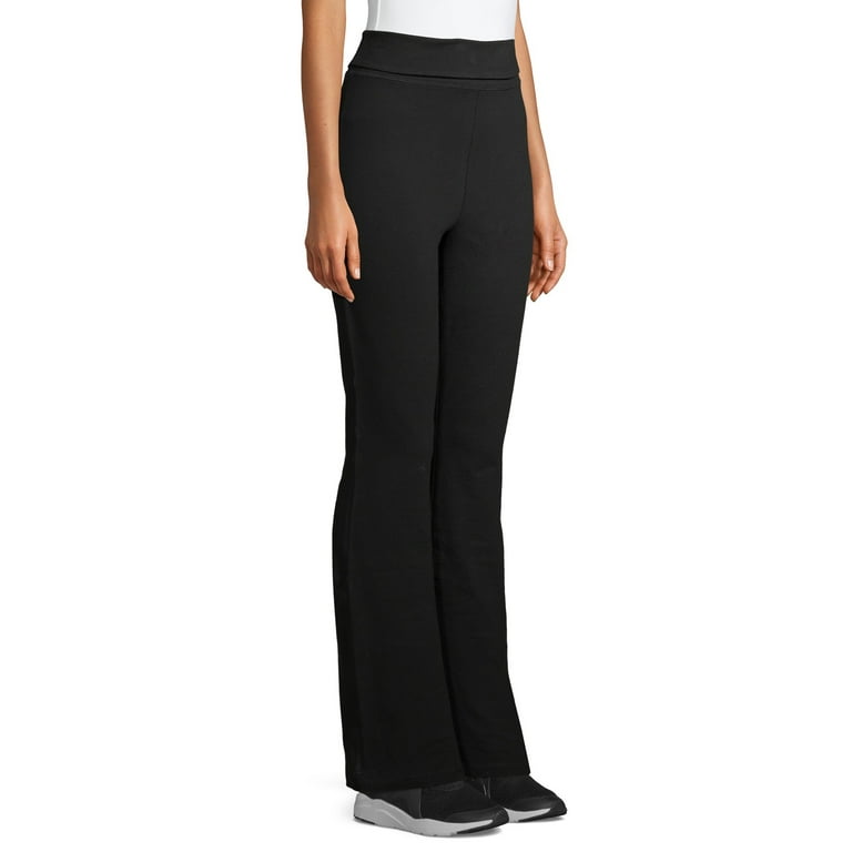 Athletic Works Women's Flare Yoga Pant with Fold over Waistband 