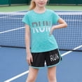 thumbnail image 6 of Kids Sport Outfit Sets Unisex Boys and Girl 2 Piece Shirts Suits Short Sleeve T Shirts and Elastic Shorts Children's Sportwears Set Home Casual Outfit Lightweight, Breathable Quick-Drying, 6 of 7