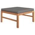 thumbnail image 5 of vidaXL 10 Piece Patio Lounge Set with Gray Cushions Solid Teak Wood, 5 of 10