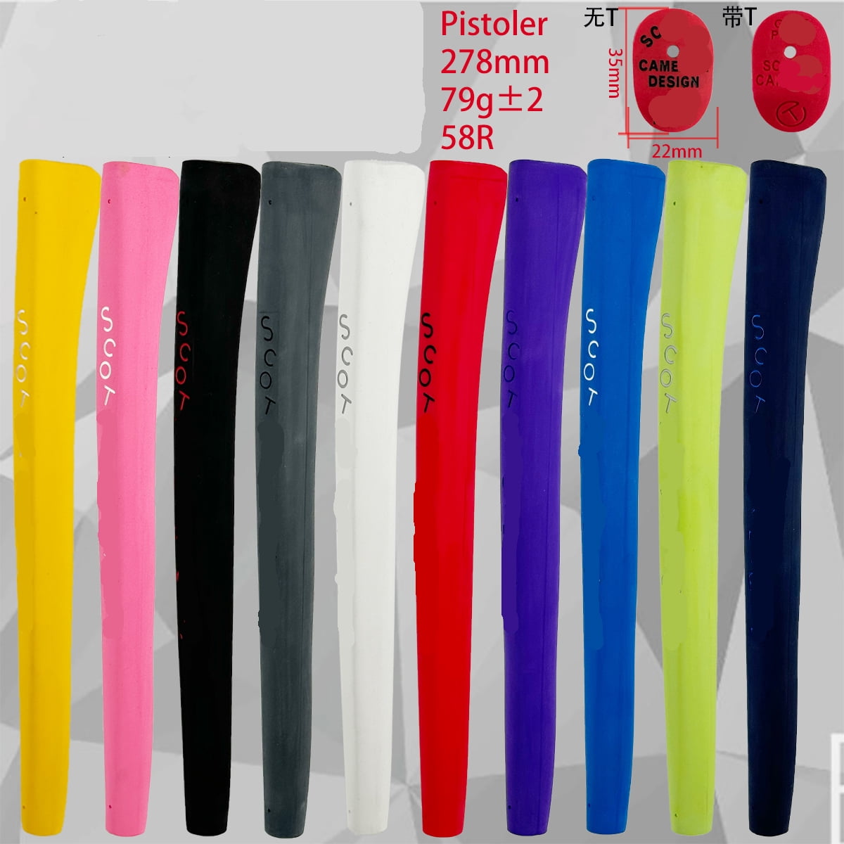 Pistoler Grande Tête de Golf Putter en Caoutchouc Produits avec T et Sans T Bleu avec T