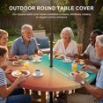 thumbnail image 3 of Round Outdoor Tablecloth with Umbrella Hole and Zipper, Yellow Green Orange Ombre Tablecloth with Elastic Waterproof, Modern Art Abstract Aesthetics Patio Table Covers for 45" - 54" Pool Tables, 3 of 9