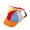 Orange hat with red, variant on Dog Baseball Hat with Rainbow Propeller Adjustable Headband for Small Medium Large Dogs Birthday
