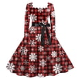 thumbnail image 1 of Wyzesi Robes Roses pour la Douche Automne Noël Robe de Thé Classique pour Femmes Robe à Manches Longues avec Ceinture Robe Évasée de Fête Pyjamas de Noël Costume, 1 of 2