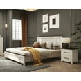 thumbnail image 5 of Roundhill Furniture Realynn 5-Piece Wood Bedroom Set, King Size Panel Bed with Dresser, Mirror, and 2 Nightstands, Off-White Finish, 5 of 17
