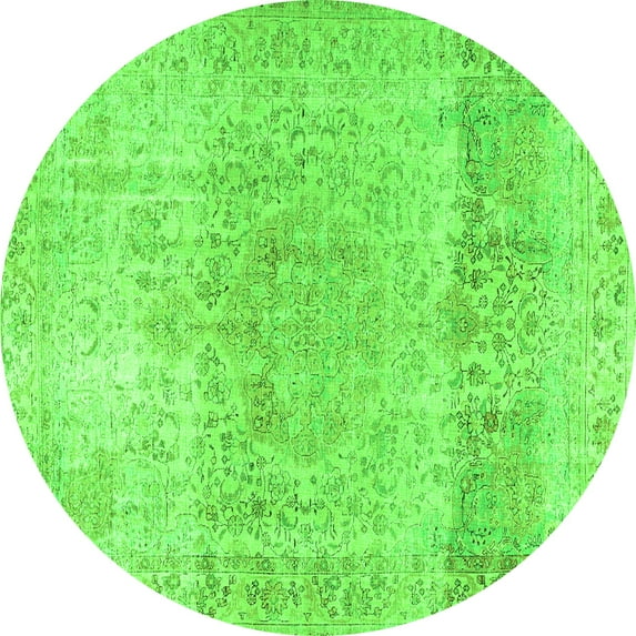 Ahgly Company Indoor Round Persian Green Traditional Area Rugs, 7' Round