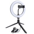 thumbnail image 2 of UN‑205 Anillo de luz de 3 colores LED Trípode Lámpara de relleno con soporte 20 cm para fotografía de belleza en vivo, 2 of 8