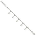 thumbnail image 2 of Auriga 925 Sterling Silver Cross Charm Bracelet 6 inch for Women, 2 of 6