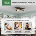 thumbnail image 5 of Hunter - Newsome Indoor Low Profile Ceiling Fan With Light, 52-inch, Premier Bronze, Traditional-style, 3-speed WhisperWind Motor, 53314, for Living Rooms, Bedrooms, 5 of 15