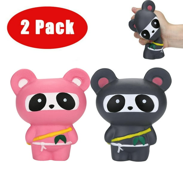 Gotoamei 2Pcs Jumbo Stress Reliever Ninja Panda Scented Slow Rising Squeeze Toy Gotoamei 2Pcs Jumbo Stress Reliever Ninja Panda Scented Slow Rising Squeeze Toy