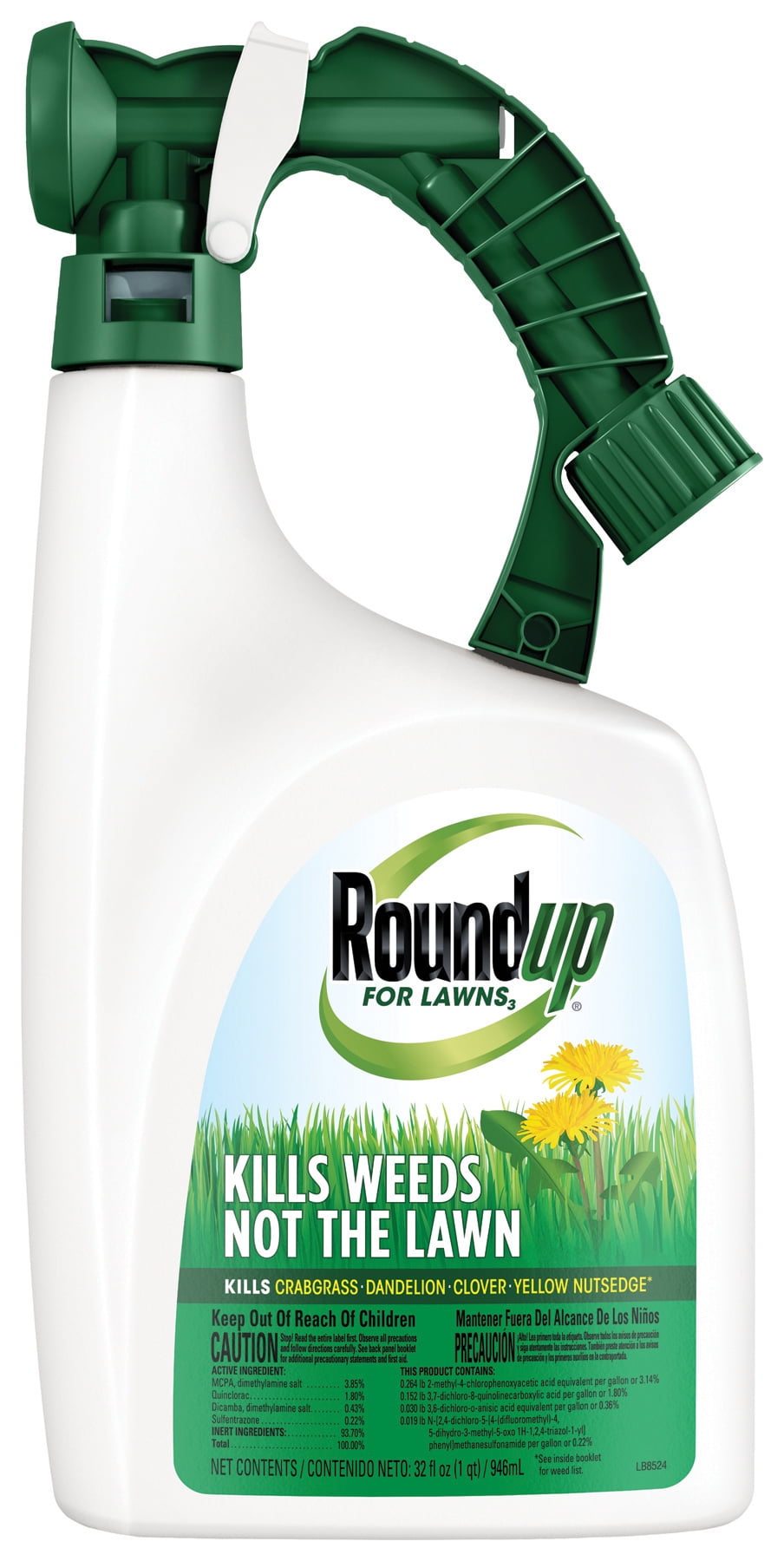 Roundup For Lawns 3 ReadyToSpray (Northern), 32 oz., Kills Lawn Weeds