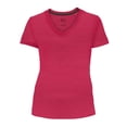 thumbnail image 1 of Playera Fruit Of The Loom para Mujer, Cuello V Manga Corta Rosa Jaspe Talla  G, 1 of 4