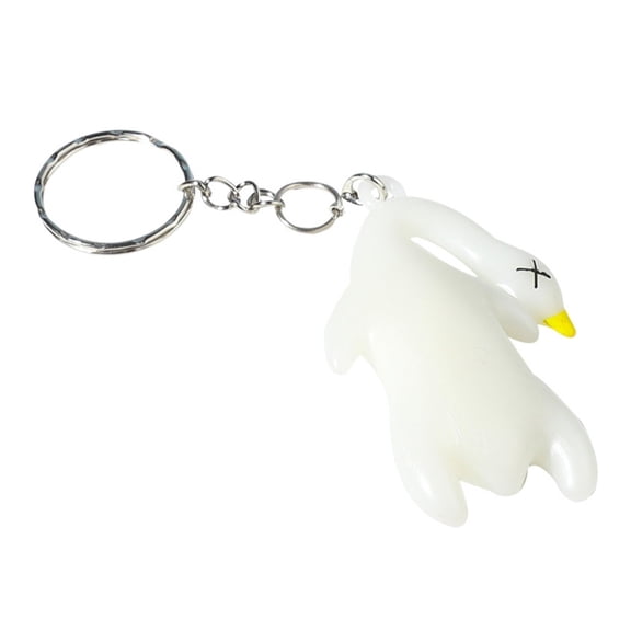 Uv Color Changing Duck Pendant for Car Rearview Mirror Decoration Funny Animal Keychain Ornament Bag Accessory