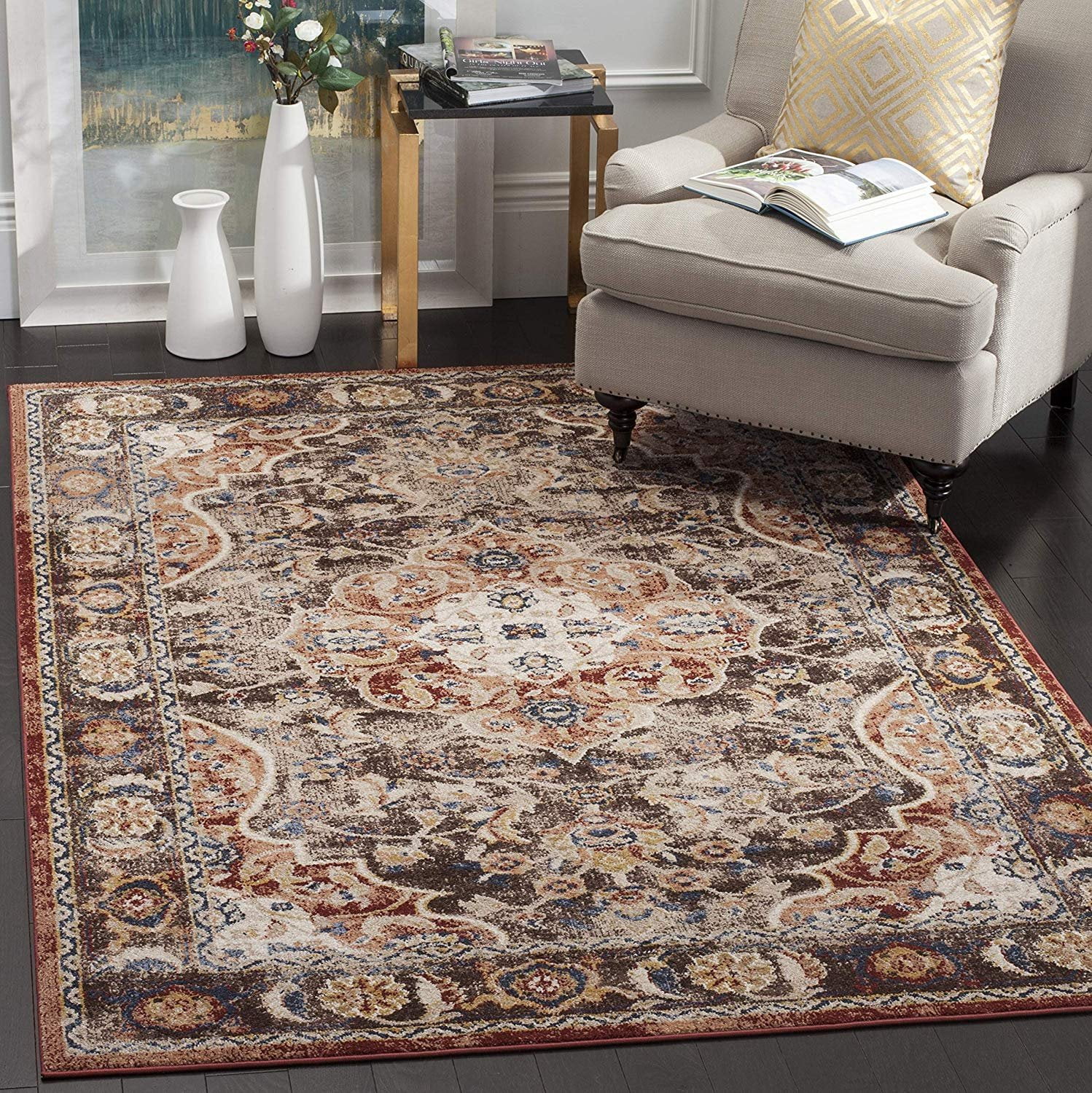 Safavieh Bijar Collection BIJ648D Traditional Oriental Vintage Brown