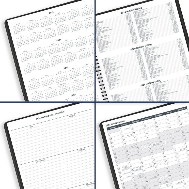 AT-A-GLANCE 2024 Eight Person Daily Appointment Book Two Volume Set Black  Large - Walmart.com