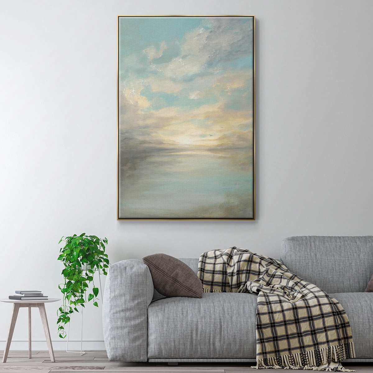 Morning Glory Framed Premium Gallery Wrapped Canvas - Ready to Hang - 17 x 25 - Gold Floating Frame