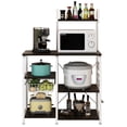 thumbnail image 4 of Ktaxon Kitchen Baker's Rack, 5-Tier Microwave Oven Stand, Kitchen Utility Cart Island Coffee Bar with Hutch, Kitchen Storage Shelf Shelving Unit Organizer with Drain Basket, Spice Rack & 10 Hooks, 4 of 7