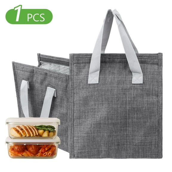Tripumer Lunch Bag Lunch Tote Bag Lunch Box Bag Thermal Cooler Bag Lunch Box Container Bag for Office Work Party Travel Picnic Gray