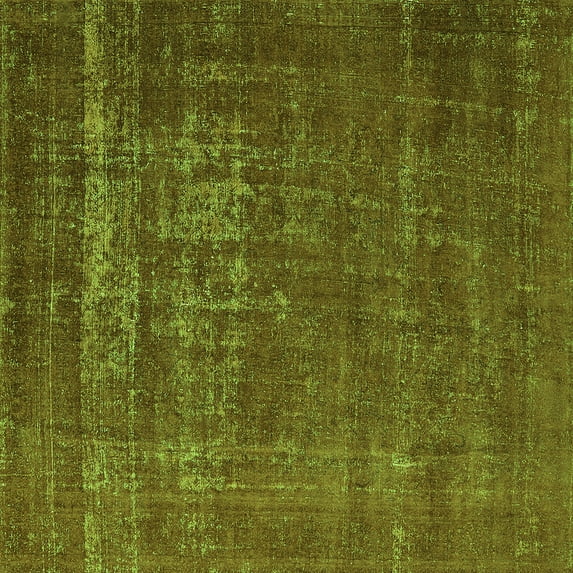 Ahgly Company Indoor Square Oriental Green Industrial Area Rugs, 6' Square